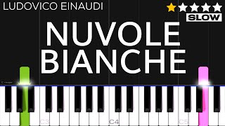 Ludovico Einaudi  Nuvole Bianche  EASY SLOW Piano Tutorial [upl. by Repsac]