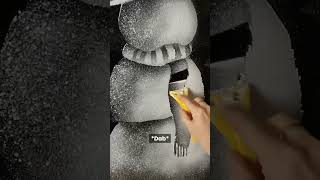 Learn how to make a snowman out of snow spray ❄️ snowspray snow sprayart christmas [upl. by Gibrian]