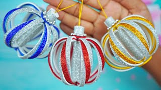 Beautiful Christmas Ornaments😍DIY Xmas Ball Making❄️Handmade Crafts For Christmas Tree Decorations🌲 [upl. by Silrac]