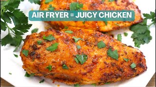 JUICY Air Fryer Chicken Breast In MINUTES  NO Breading  HEALTHY AIR FRYER Chicken [upl. by Atinit703]