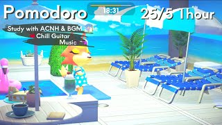 Pomodoro with あつ森  255 1時間🌳Chill Guitar music🎧 スパリゾートで過ごす特別な休暇🍂作業用BGM [upl. by Allekim]