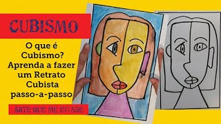 CUBISMO para crianças  FÁCIL COMO FAZER Retrato Cubista  O que é Cubismo [upl. by Ennoirb]