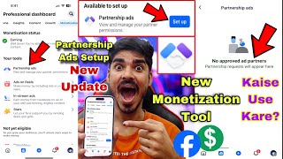 Facebook Partnership Ads Setup 🤑 Facebook Monetization New Update 😍 Partnership Ads facebook 💵 Earn [upl. by Daryle426]