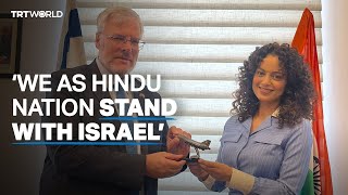 Indian actress’s visit to Israel embassy sparks criticism [upl. by Nolaf]