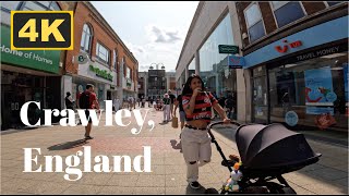 Crawley England  4K Walk 2024 [upl. by Otokam]