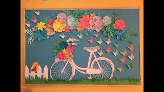 School decoration ideas  Classroom decoration ideas  Paper flower for classroom decoration [upl. by Rigdon]