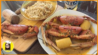 CANGREJOS AL AJILLO  ARROZ CON EL AGUA DEL CANGREJO  MADURO COCINADO  COMO LAVAR CANGREJOS 🦀🦀🦀 [upl. by Llerrehs]