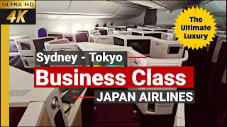 4k Japan Airlines Business Class Sydney to Tokyo  JAL Business class Sky Suite III [upl. by Robbin]