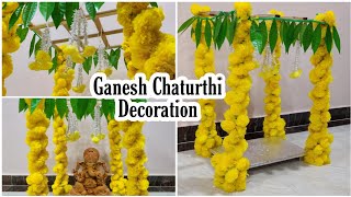 Ganesh Chaturthi Mandapam Decoration Ideas  DIY  Vinayaka Chavithi Decoration At Home [upl. by Dawson]