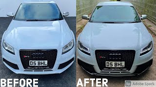 FACELIFTING MY AUDI RS3 8P PAINTING THE BUMPER TRIMS ⚫️🔥 [upl. by Va35]