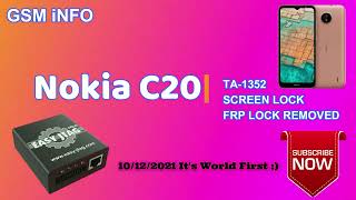 NOKIA C20 TA1352 │SCREEN and FRP LOCK RESET │HARD RESET by ISP │ Its World First Task ✔️GSM iNFO [upl. by Ahsauqram]