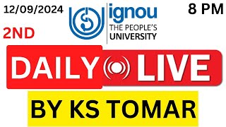 IGNOU Live  KS Tomar Live  Study Height is live [upl. by Barrus906]