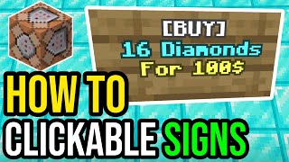 How To Make CLICKABLE SIGNS  Minecraft PSXboxPE  No Mods [upl. by Suoirrad]