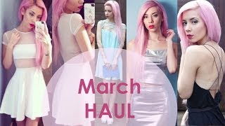 March HAUL  Primark Topshop Jeffrey Campbell Triangl etc [upl. by Lind667]