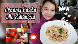 Creamy Pasta with Salsiccia Super Easy and Yummy Recipe at choy and enans cradle [upl. by Notneb28]