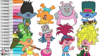 Trolls Coloring Book Compilation Poppy Branch Cooper Bridget Viva Karma John Dory [upl. by Ajtak]