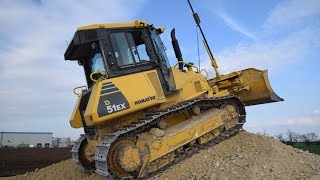 KOMATSU D51EX22 dozer at work pushing limestone with TOPCON [upl. by Arrakat]