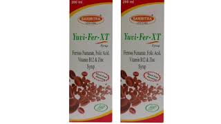 Yuvi Fer XT Syrup Femous Fumante Folic AcVitamin B12 amp Zinc Syrup [upl. by Okiram]