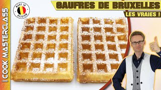 ✅ LES VÉRITABLES GAUFRES DE BRUXELLES 🇧🇪 La meilleure recette de ces gaufres belges bruxelloises [upl. by Hadeis]