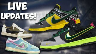 Live Sneaker Updates What The Duck Oregon PE Dunks Reviewing Travis Scott J1 Medium Olives amp More [upl. by Fagan]