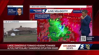 Tornado southwest of Altus causes damage to home property [upl. by Nonnac]