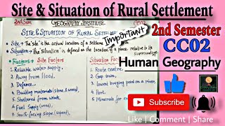 Site and Situation of Rural SettlementCC02BySagarika Naggeography [upl. by Rollecnahc]