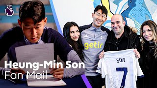 IM GETTING EMOTIONAL 😢 Heartwarming moment HeungMin Son surprises Spurs fan  Fan Mail [upl. by Tezzil]