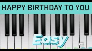 Happy birthday to you  easy piano tutorial [upl. by Anaujd]