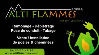 Alti Flammes métier de ramoneur fumisterie tubage débistrage pose de conduit cheminée poêle [upl. by Monie]