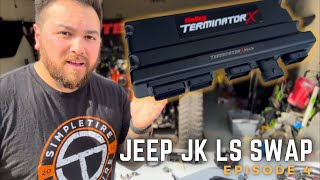 Wiring up my LS SWAPPED Jeep Wrangler  Holley Terminator X Max  Jeep Wrangler DIY LS Swap Ep 4 [upl. by Joella]