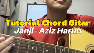 Aziz Harun  Janji Tutorial Chord Gitar [upl. by Ahsiloc]