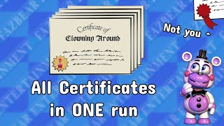 Getting every Certificate in one run in Freddys Pizzeria [upl. by Perusse]