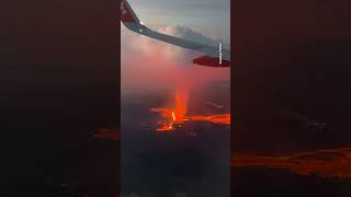 Iceland volcano eruption captured from plane [upl. by Eenert]