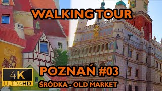 ⁴ᴷ⁶⁰ 🇵🇱 PoznanPoland Walking Tour  03  Srodka  Old Market Square February 2021 4K [upl. by Pennie517]