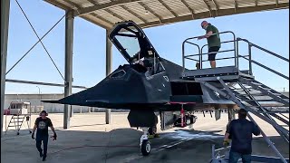 F117 Nighthawk at the Fresno Yosemite International Airport Sept 15 2021  training with F15 [upl. by Akemet256]