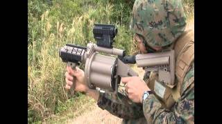 USMC M32A1 40mm MultiShot Grenade Launcher [upl. by Elocim]