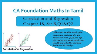 CA Foundation Maths In Tamilch18set B Q1ampQ2If for two variable x and ythe covariance of xamp [upl. by Dincolo]