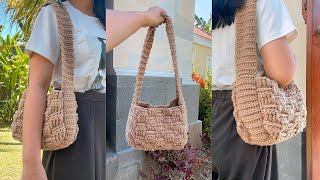 👜 Basket Weave Bag Crochet Tutorial 👜  Tas Rajut [upl. by Zelazny]