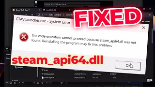 SOLVED GTA V Steamapi64dll was not found or XINPUT13dll missing 2024 [upl. by Nivram]