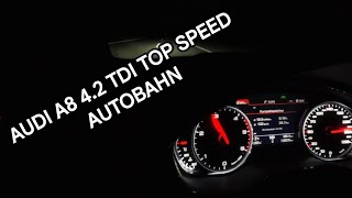 2017 Audi A8 42 TDI Drive at Night 26km on the Autobahn Top Speed [upl. by Sayer]