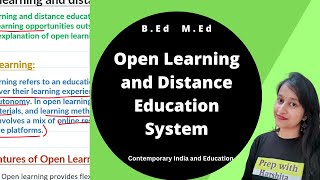 Open learning and Distance Education System  Contemporary India and Education [upl. by Royce]