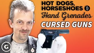 Firearms Expert Reacts To CURSED Hot Dogs Horseshoes amp Hand Grenades’ Guns [upl. by Troth]