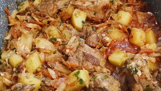 Рагу по  Домашнему Капуста Тушеная с Мясом и Картофелем [upl. by Airahs]