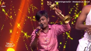 Deepan ன் குரலில் quotஎங்க வீட்டு குத்துவிளக்கேquot🥁🥁  Super Singer Junior 8 [upl. by Branscum]