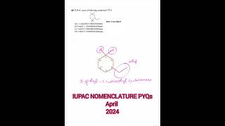 IUPAC NOMENCLATURE PYQS April 2024venkatvarmachemistry [upl. by Analrahc147]