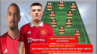 NEW STRIKER WILL IN  NEW LOOK MAN UNITED POTENTIAL STARTING XI FT TARGET TRANSFER JANUARY 2025 [upl. by Auberon927]