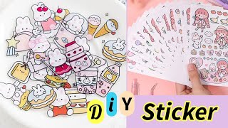 How to Make Stickers  DIY Paper Stickers  Homemade Stickers  Handmade Stickers  Kawaii sticker [upl. by Odnanreh]