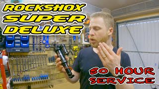 RockShox Super Deluxe 50 Hour Service  DIY MTB Maintenance [upl. by Sheilah985]