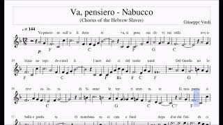 Va Pensiero  Nabucco by Verdi in F [upl. by Ahsikrats]