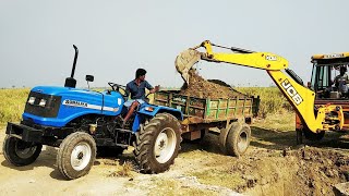 Sonalika DI 47 RX 50 hp Tractor with fully loaded trolley  Sonalika tractor power  CFV [upl. by Atsirhcal317]